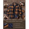 imageCQR Mens Plaid Flannel Shirt Jacket Long Sleeve Soft Warm SherpaQuilted Lined Jacket Outdoor Button UpZipFront JacketWool Jk Buffalo Brown Plaid