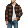 imageCQR Mens Plaid Flannel Shirt Jacket Long Sleeve Soft Warm SherpaQuilted Lined Jacket Outdoor Button UpZipFront JacketWool Jk Buffalo Brown Plaid