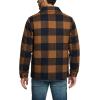 imageCQR Mens Plaid Flannel Shirt Jacket Long Sleeve Soft Warm SherpaQuilted Lined Jacket Outdoor Button UpZipFront JacketWool Jk Buffalo Brown Plaid