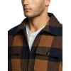 imageCQR Mens Plaid Flannel Shirt Jacket Long Sleeve Soft Warm SherpaQuilted Lined Jacket Outdoor Button UpZipFront JacketWool Jk Buffalo Brown Plaid