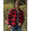imageCQR Mens Plaid Flannel Shirt Jacket Long Sleeve Soft Warm SherpaQuilted Lined Jacket Outdoor Button UpZipFront JacketWool Jk Buffalo Red Plaid