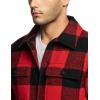 imageCQR Mens Plaid Flannel Shirt Jacket Long Sleeve Soft Warm SherpaQuilted Lined Jacket Outdoor Button UpZipFront JacketWool Jk Buffalo Red Plaid