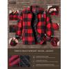 imageCQR Mens Plaid Flannel Shirt Jacket Long Sleeve Soft Warm SherpaQuilted Lined Jacket Outdoor Button UpZipFront JacketWool Jk Buffalo Red Plaid