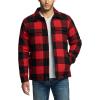 imageCQR Mens Plaid Flannel Shirt Jacket Long Sleeve Soft Warm SherpaQuilted Lined Jacket Outdoor Button UpZipFront JacketWool Jk Buffalo Red Plaid