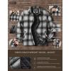 imageCQR Mens Plaid Flannel Shirt Jacket Long Sleeve Soft Warm SherpaQuilted Lined Jacket Outdoor Button UpZipFront JacketWool Jk Cloud Grey Ombre
