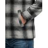 imageCQR Mens Plaid Flannel Shirt Jacket Long Sleeve Soft Warm SherpaQuilted Lined Jacket Outdoor Button UpZipFront JacketWool Jk Cloud Grey Ombre