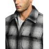 imageCQR Mens Plaid Flannel Shirt Jacket Long Sleeve Soft Warm SherpaQuilted Lined Jacket Outdoor Button UpZipFront JacketWool Jk Cloud Grey Ombre