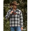 imageCQR Mens Plaid Flannel Shirt Jacket Long Sleeve Soft Warm SherpaQuilted Lined Jacket Outdoor Button UpZipFront JacketWool Jk Cloud Grey Ombre