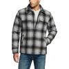 imageCQR Mens Plaid Flannel Shirt Jacket Long Sleeve Soft Warm SherpaQuilted Lined Jacket Outdoor Button UpZipFront JacketWool Jk Cloud Grey Ombre
