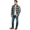 imageCQR Mens Plaid Flannel Shirt Jacket Long Sleeve Soft Warm SherpaQuilted Lined Jacket Outdoor Button UpZipFront JacketWool Jk Cloud Grey Ombre