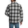 imageCQR Mens Plaid Flannel Shirt Jacket Long Sleeve Soft Warm SherpaQuilted Lined Jacket Outdoor Button UpZipFront JacketWool Jk Cloud Grey Ombre