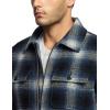 imageCQR Mens Plaid Flannel Shirt Jacket Long Sleeve Soft Warm SherpaQuilted Lined Jacket Outdoor Button UpZipFront JacketWool Jk Shark Grey Ombre