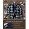 imageCQR Mens Plaid Flannel Shirt Jacket Long Sleeve Soft Warm SherpaQuilted Lined Jacket Outdoor Button UpZipFront JacketWool Jk Shark Grey Ombre