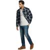 imageCQR Mens Plaid Flannel Shirt Jacket Long Sleeve Soft Warm SherpaQuilted Lined Jacket Outdoor Button UpZipFront JacketWool Jk Shark Grey Ombre