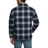 imageCQR Mens Plaid Flannel Shirt Jacket Long Sleeve Soft Warm SherpaQuilted Lined Jacket Outdoor Button UpZipFront JacketWool Jk Shark Grey Ombre