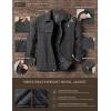 imageCQR Mens Plaid Flannel Shirt Jacket Long Sleeve Soft Warm SherpaQuilted Lined Jacket Outdoor Button UpZipFront JacketWool Jk Solid  Charcoal