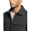 imageCQR Mens Plaid Flannel Shirt Jacket Long Sleeve Soft Warm SherpaQuilted Lined Jacket Outdoor Button UpZipFront JacketWool Jk Solid  Charcoal