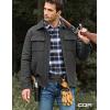 imageCQR Mens Plaid Flannel Shirt Jacket Long Sleeve Soft Warm SherpaQuilted Lined Jacket Outdoor Button UpZipFront JacketWool Jk Solid  Charcoal