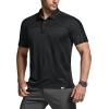 imageCQR Mens Polo Shirts Tactical Short Sleeve Golf Performance Shirts Lightweight Dry Fit UPF 50 PiqueCommander Black