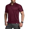 imageCQR Mens Polo Shirts Tactical Short Sleeve Golf Performance Shirts Lightweight Dry Fit UPF 50 PiqueCommander Burgundy