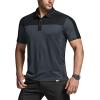 imageCQR Mens Polo Shirts Tactical Short Sleeve Golf Performance Shirts Lightweight Dry Fit UPF 50 PiqueCommander Charcoal