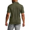 imageCQR Mens Polo Shirts Tactical Short Sleeve Golf Performance Shirts Lightweight Dry Fit UPF 50 PiqueFrost Basic Army Green