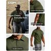 imageCQR Mens Polo Shirts Tactical Short Sleeve Golf Performance Shirts Lightweight Dry Fit UPF 50 PiqueFrost Basic Army Green