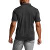 imageCQR Mens Polo Shirts Tactical Short Sleeve Golf Performance Shirts Lightweight Dry Fit UPF 50 PiqueFrost Basic Black