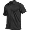imageCQR Mens Polo Shirts Tactical Short Sleeve Golf Performance Shirts Lightweight Dry Fit UPF 50 PiqueFrost Basic Black
