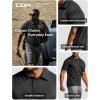 imageCQR Mens Polo Shirts Tactical Short Sleeve Golf Performance Shirts Lightweight Dry Fit UPF 50 PiqueFrost Basic Black