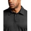 imageCQR Mens Polo Shirts Tactical Short Sleeve Golf Performance Shirts Lightweight Dry Fit UPF 50 PiqueFrost Basic Black