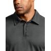 imageCQR Mens Polo Shirts Tactical Short Sleeve Golf Performance Shirts Lightweight Dry Fit UPF 50 PiqueFrost Basic Charcoal