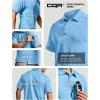 imageCQR Mens Polo Shirts Tactical Short Sleeve Golf Performance Shirts Lightweight Dry Fit UPF 50 PiqueFrost Essential Aero Blue