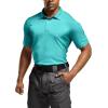 imageCQR Mens Polo Shirts Tactical Short Sleeve Golf Performance Shirts Lightweight Dry Fit UPF 50 PiqueFrost Essential Aqua Blue