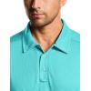 imageCQR Mens Polo Shirts Tactical Short Sleeve Golf Performance Shirts Lightweight Dry Fit UPF 50 PiqueFrost Essential Aqua Blue
