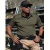 imageCQR Mens Polo Shirts Tactical Short Sleeve Golf Performance Shirts Lightweight Dry Fit UPF 50 PiqueFrost Essential Army Green