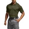 imageCQR Mens Polo Shirts Tactical Short Sleeve Golf Performance Shirts Lightweight Dry Fit UPF 50 PiqueFrost Essential Army Green