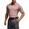 imageCQR Mens Polo Shirts Tactical Short Sleeve Golf Performance Shirts Lightweight Dry Fit UPF 50 PiqueFrost Essential Ash Pink