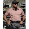 imageCQR Mens Polo Shirts Tactical Short Sleeve Golf Performance Shirts Lightweight Dry Fit UPF 50 PiqueFrost Essential Ash Pink