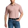 imageCQR Mens Polo Shirts Tactical Short Sleeve Golf Performance Shirts Lightweight Dry Fit UPF 50 PiqueFrost Essential Ash Pink