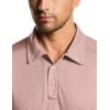 imageCQR Mens Polo Shirts Tactical Short Sleeve Golf Performance Shirts Lightweight Dry Fit UPF 50 PiqueFrost Essential Ash Pink