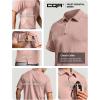 imageCQR Mens Polo Shirts Tactical Short Sleeve Golf Performance Shirts Lightweight Dry Fit UPF 50 PiqueFrost Essential Ash Pink