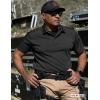 imageCQR Mens Polo Shirts Tactical Short Sleeve Golf Performance Shirts Lightweight Dry Fit UPF 50 PiqueFrost Essential Black