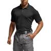 imageCQR Mens Polo Shirts Tactical Short Sleeve Golf Performance Shirts Lightweight Dry Fit UPF 50 PiqueFrost Essential Black