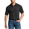 imageCQR Mens Polo Shirts Tactical Short Sleeve Golf Performance Shirts Lightweight Dry Fit UPF 50 PiqueFrost Essential Black