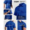 imageCQR Mens Polo Shirts Tactical Short Sleeve Golf Performance Shirts Lightweight Dry Fit UPF 50 PiqueFrost Essential Cobalt Blue