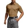 imageCQR Mens Polo Shirts Tactical Short Sleeve Golf Performance Shirts Lightweight Dry Fit UPF 50 PiqueFrost Essential Coyote
