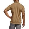 imageCQR Mens Polo Shirts Tactical Short Sleeve Golf Performance Shirts Lightweight Dry Fit UPF 50 PiqueFrost Essential Coyote