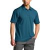 imageCQR Mens Polo Shirts Tactical Short Sleeve Golf Performance Shirts Lightweight Dry Fit UPF 50 PiqueFrost Essential Dark Teal
