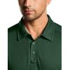 imageCQR Mens Polo Shirts Tactical Short Sleeve Golf Performance Shirts Lightweight Dry Fit UPF 50 PiqueFrost Essential Jade Green